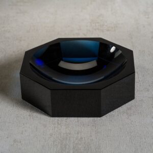 Deep Blue Crystal Octagon Bowl