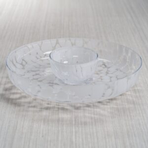 White Opal Glass Chip and Dip Set